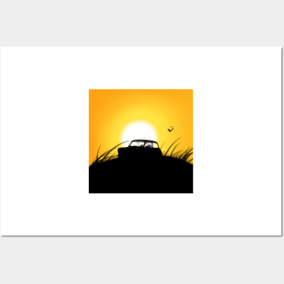 Classic Mini Sunset Posters and Art